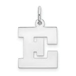 Load image into Gallery viewer, Sterling Silver Rhodium-plated Block Letter E Initial Letter Charm
