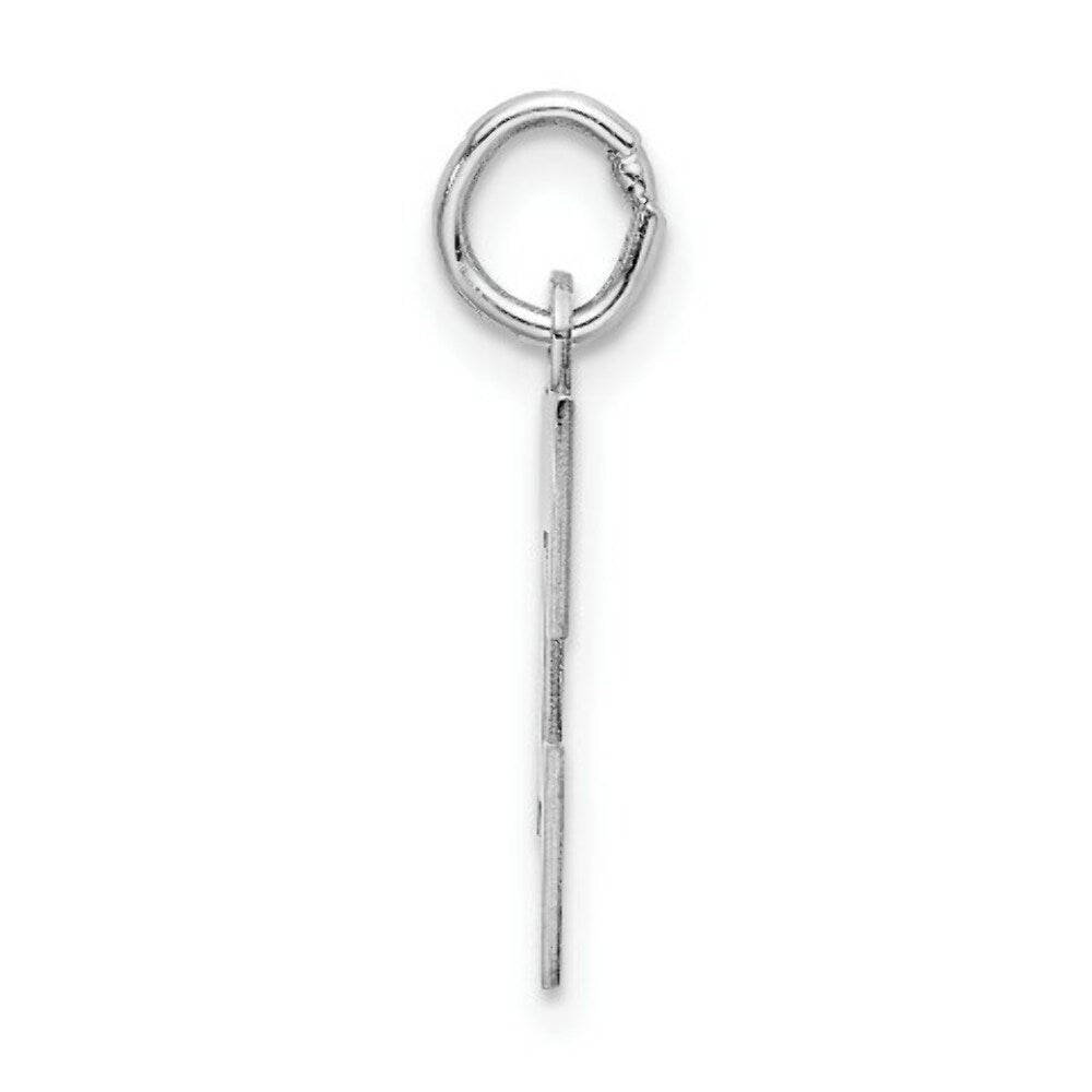 Sterling Silver Rhodium-plated Block Letter E Initial Letter Charm