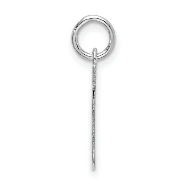 Sterling Silver Rhodium-plated Block Letter J Initial Letter Charm