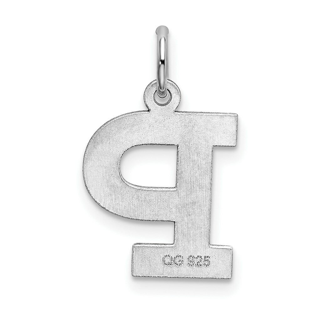 Sterling Silver Rhodium-plated Block Letter P Initial Letter Charm