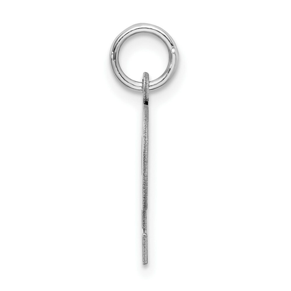Sterling Silver Rhodium-plated Block Letter P Initial Letter Charm