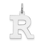 Load image into Gallery viewer, Sterling Silver Rhodium-plated Block Letter R Initial Letter Charm
