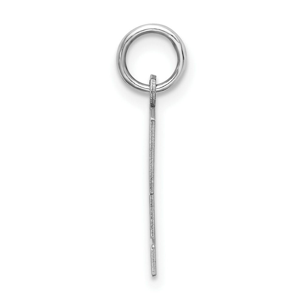 Sterling Silver Rhodium-plated Block Letter R Initial Letter Charm