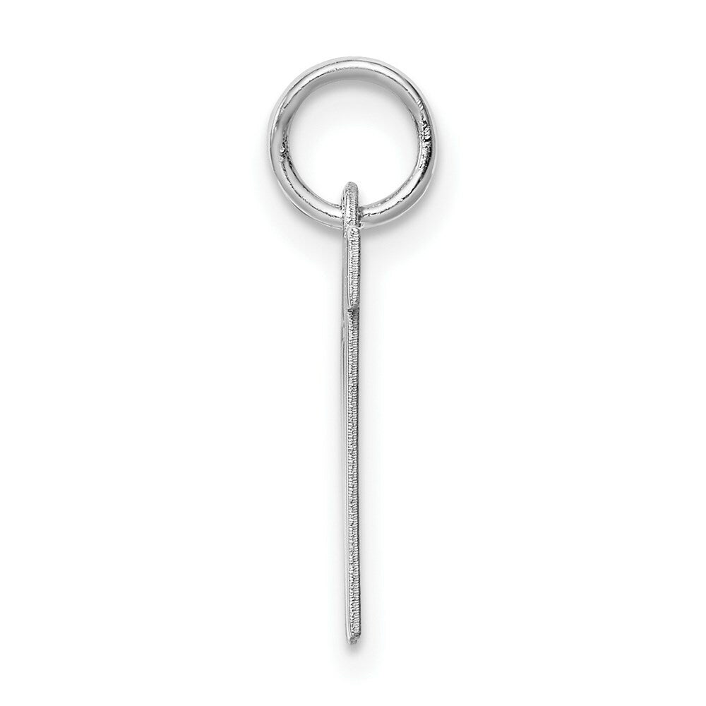 Sterling Silver Rhodium-plated Block Letter W Initial Letter Charm