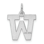 Load image into Gallery viewer, Sterling Silver Rhodium-plated Block Letter W Initial Letter Charm
