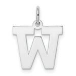 Load image into Gallery viewer, Sterling Silver Rhodium-plated Block Letter W Initial Letter Charm
