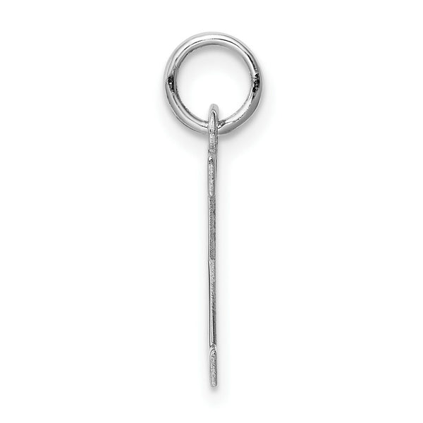 Sterling Silver Rhodium-plated Block Letter X Initial Letter Charm