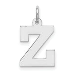 Load image into Gallery viewer, Sterling Silver Rhodium-plated Block Letter Z Initial Letter Charm
