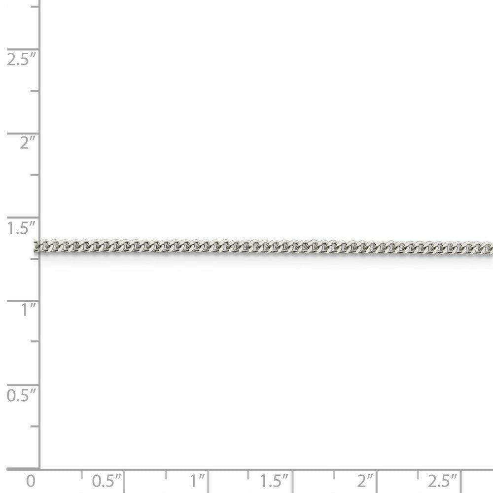 Sterling Silver Rhodium-plated 2mm Curb Chain