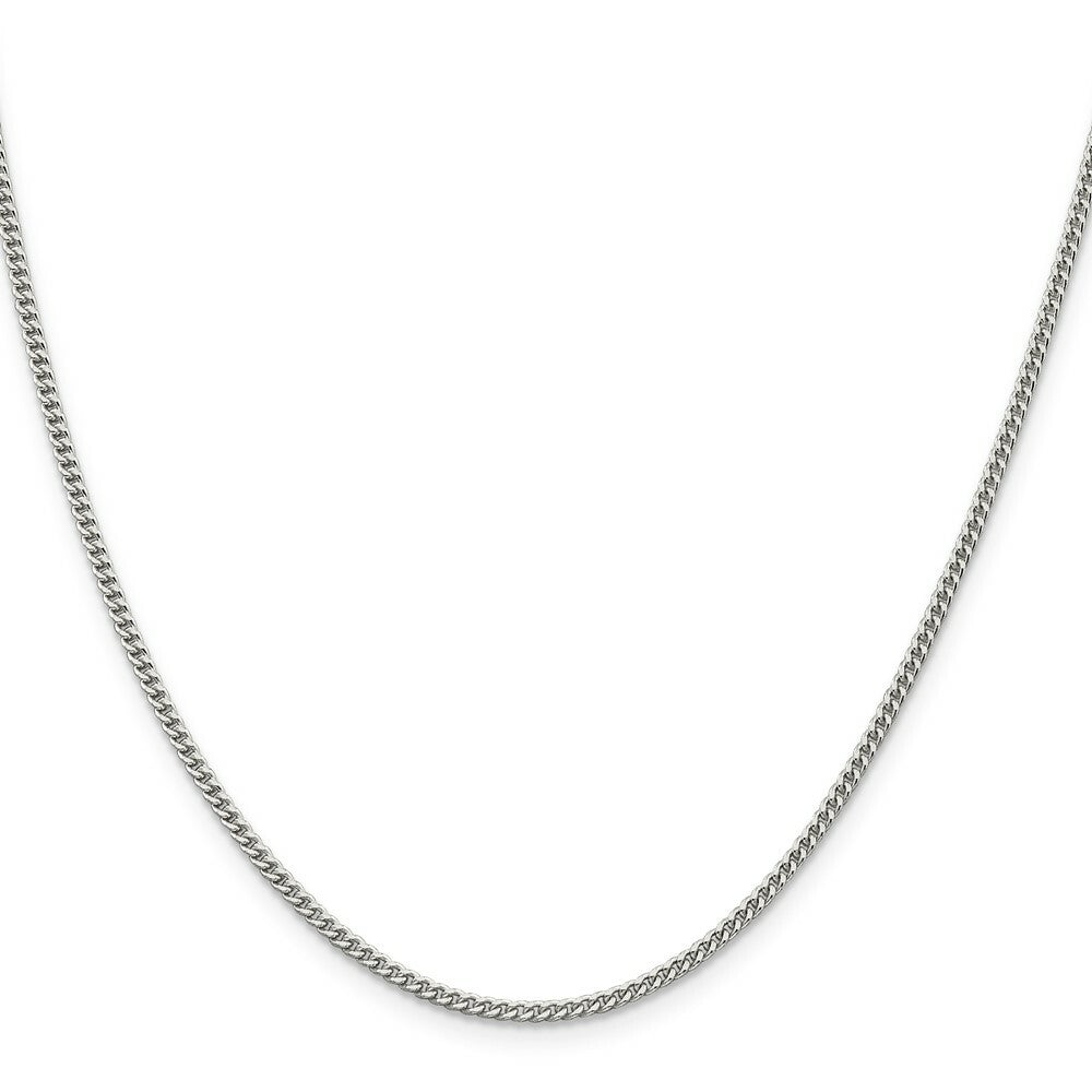 Sterling Silver Rhodium-plated 2mm Curb Chain