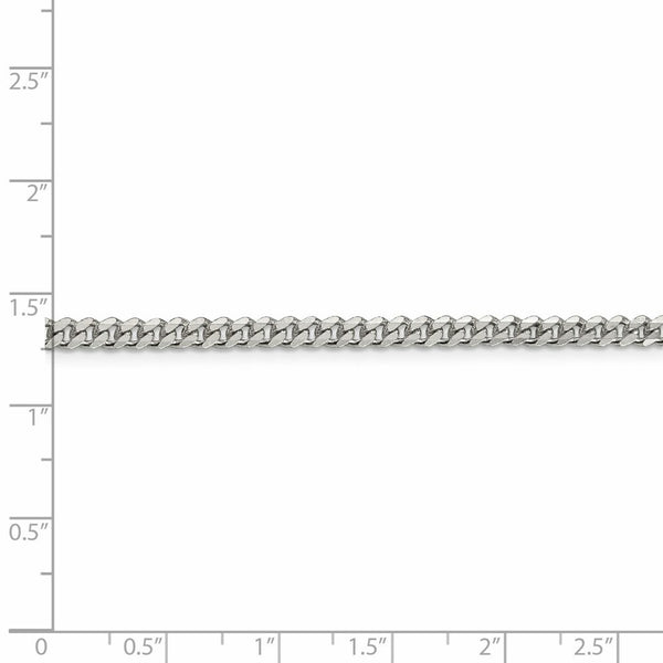 Sterling Silver Rhodium-plated 3.5mm Curb Chain