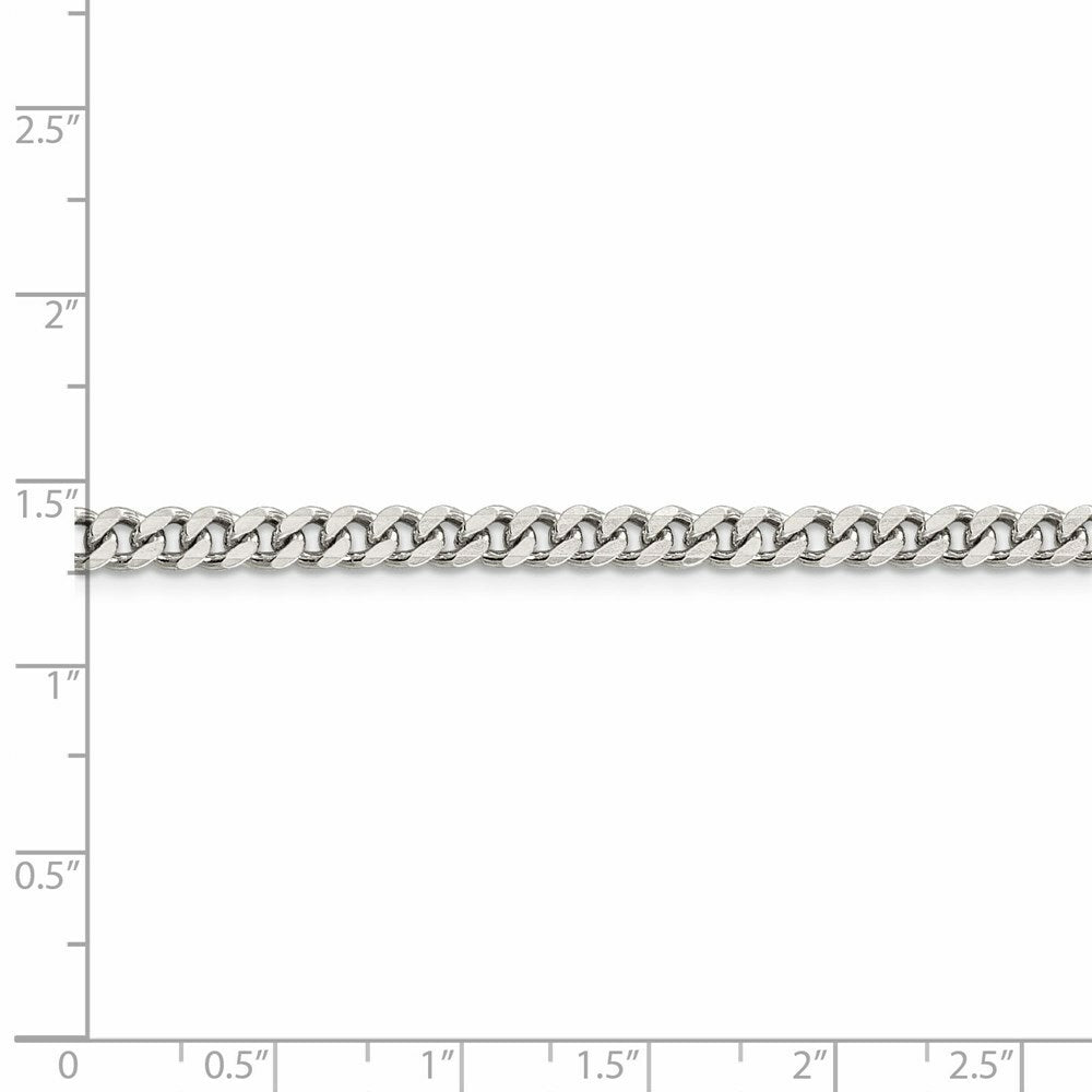 Sterling Silver Rhodium-plated 4.5mm Curb Chain