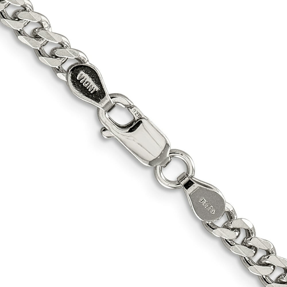 Sterling Silver Rhodium-plated 4.5mm Curb Chain