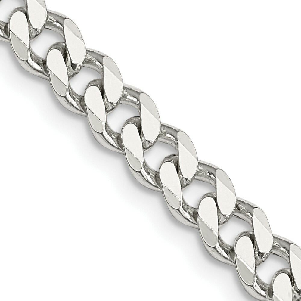 Sterling Silver Rhodium-plated 6mm Curb Chain