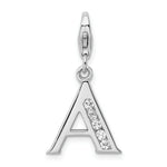 Load image into Gallery viewer, Sterling Silver Amore la Vita CZ Letter A w/Lobster Clasp Charm
