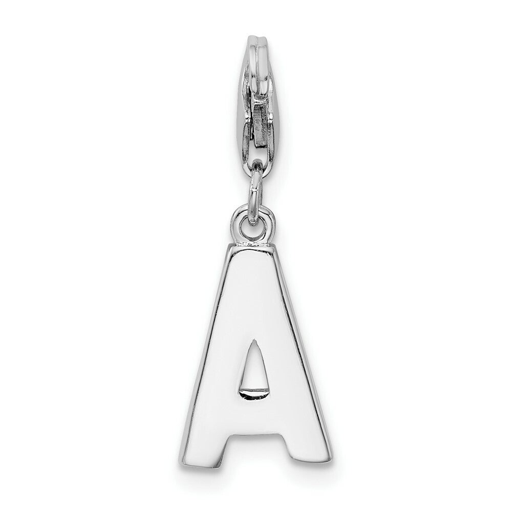 Sterling Silver Amore la Vita CZ Letter A w/Lobster Clasp Charm