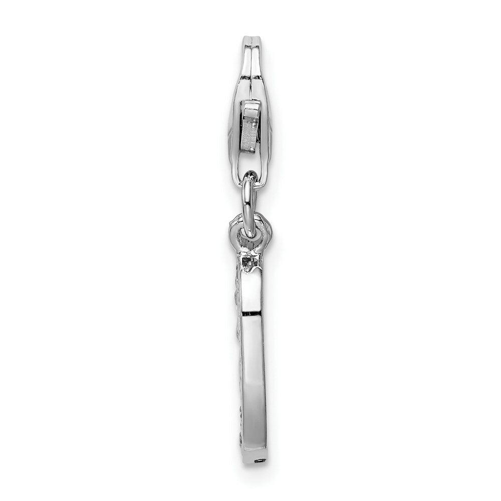 Sterling Silver Amore la Vita CZ Numeral 0 w/Lobster Clasp Charm