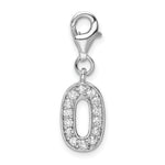 Load image into Gallery viewer, Sterling Silver Amore la Vita CZ Numeral 0 w/Lobster Clasp Charm
