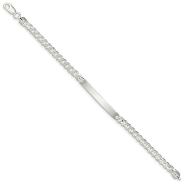 Sterling Silver Curb ID Bracelet 8'' length