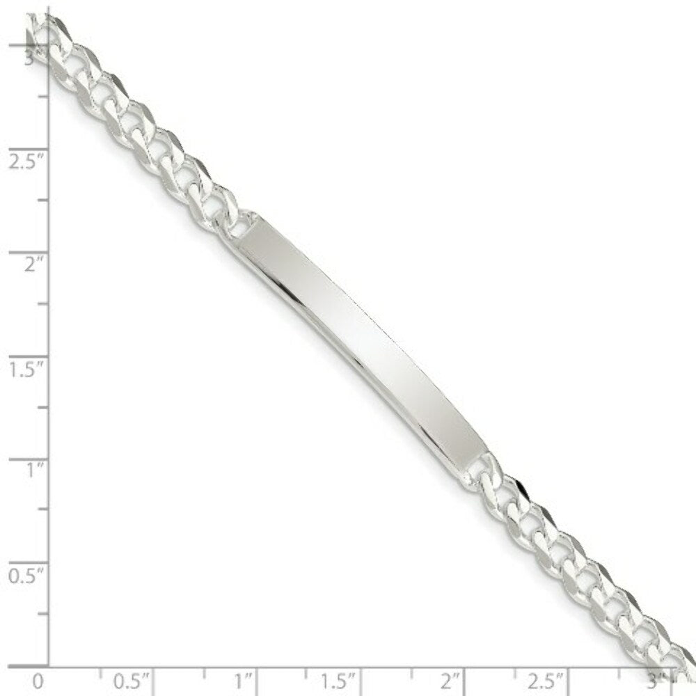 Sterling Silver Curb ID Bracelet 8'' length