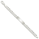 Load image into Gallery viewer, Sterling Silver Polished Engraveable Patterned Curb Link ID Bracelet 8'' length
