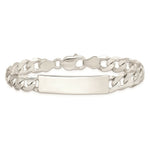 Load image into Gallery viewer, Sterling Silver Polished Engraveable Patterned Curb Link ID Bracelet 8'' length
