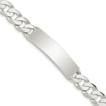 Load image into Gallery viewer, Sterling Silver Polished Engraveable Patterned Curb Link ID Bracelet 8'' length
