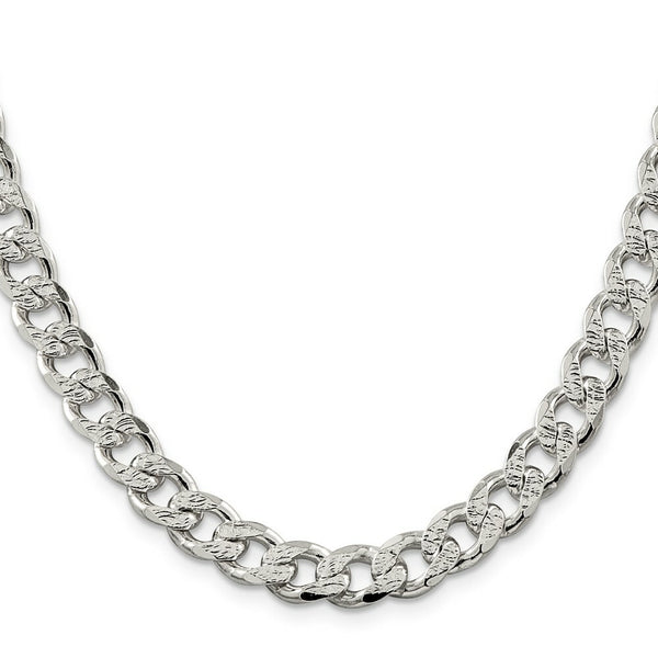 Sterling Silver 9.15mm Pav? Curb Chain