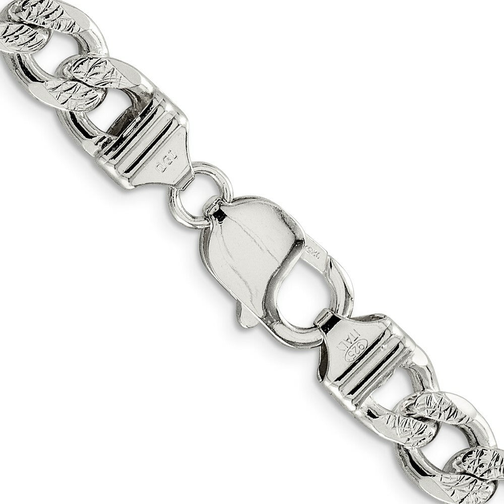 Sterling Silver 9.15mm Pav? Curb Chain
