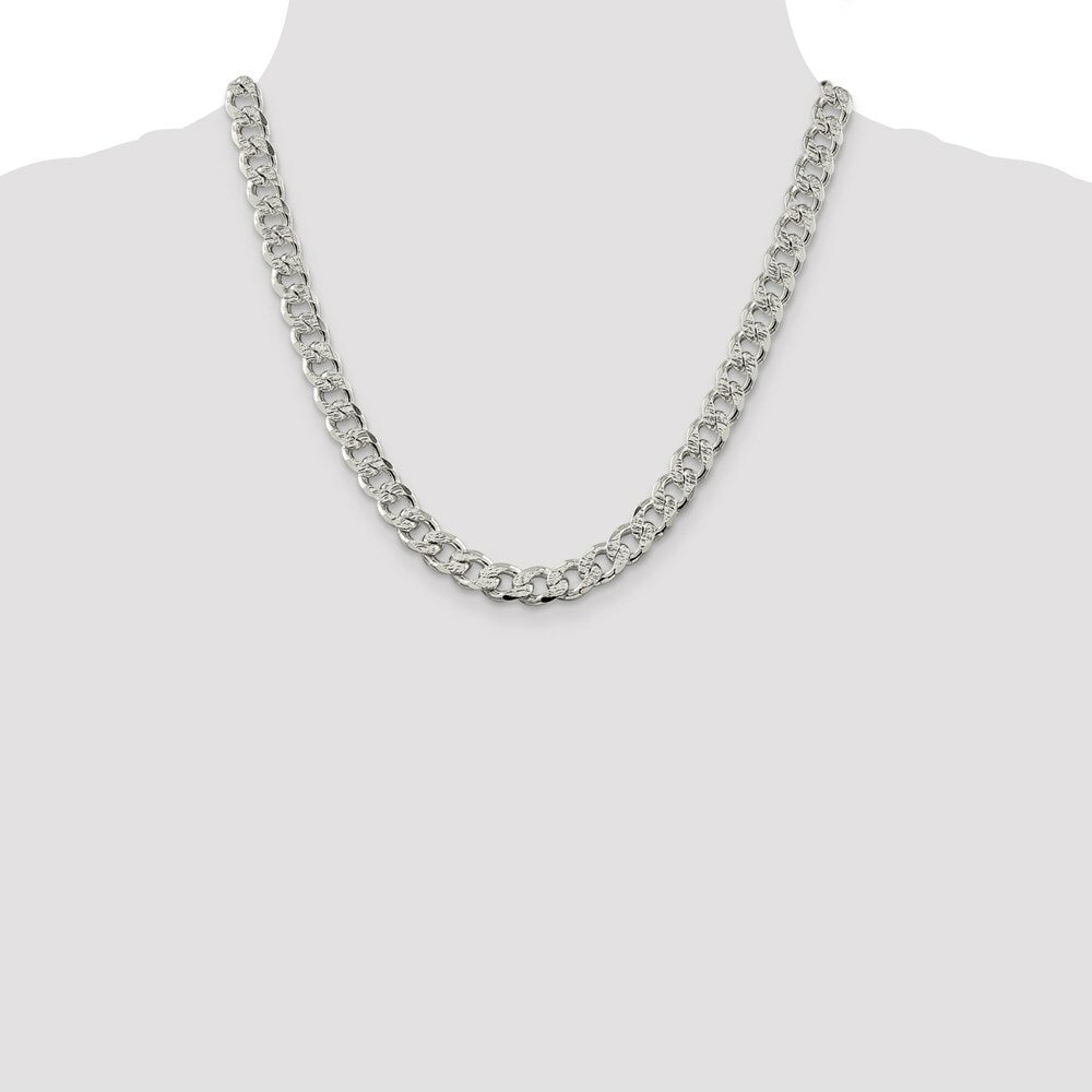 Sterling Silver 9.15mm Pav? Curb Chain