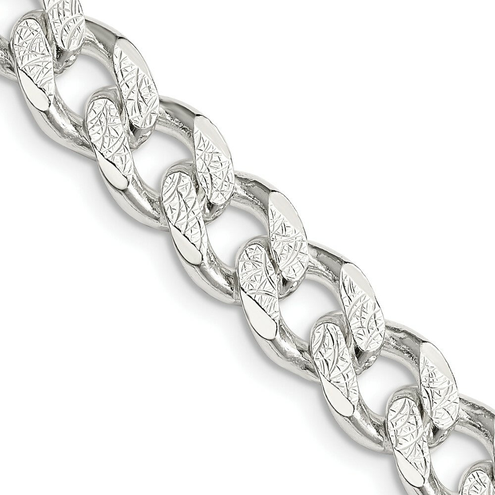 Sterling Silver 9.15mm Pav? Curb Chain