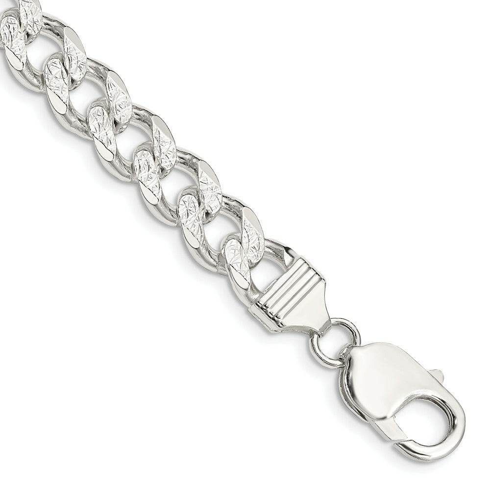 Sterling Silver 9.15mm Pav? Curb Chain