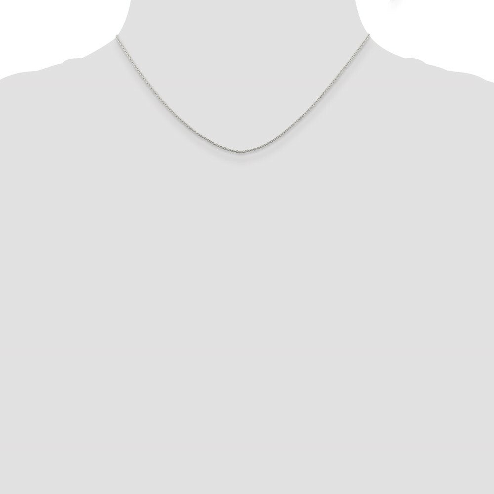 Sterling Silver Rhodium-plated 1mm Cable Chain