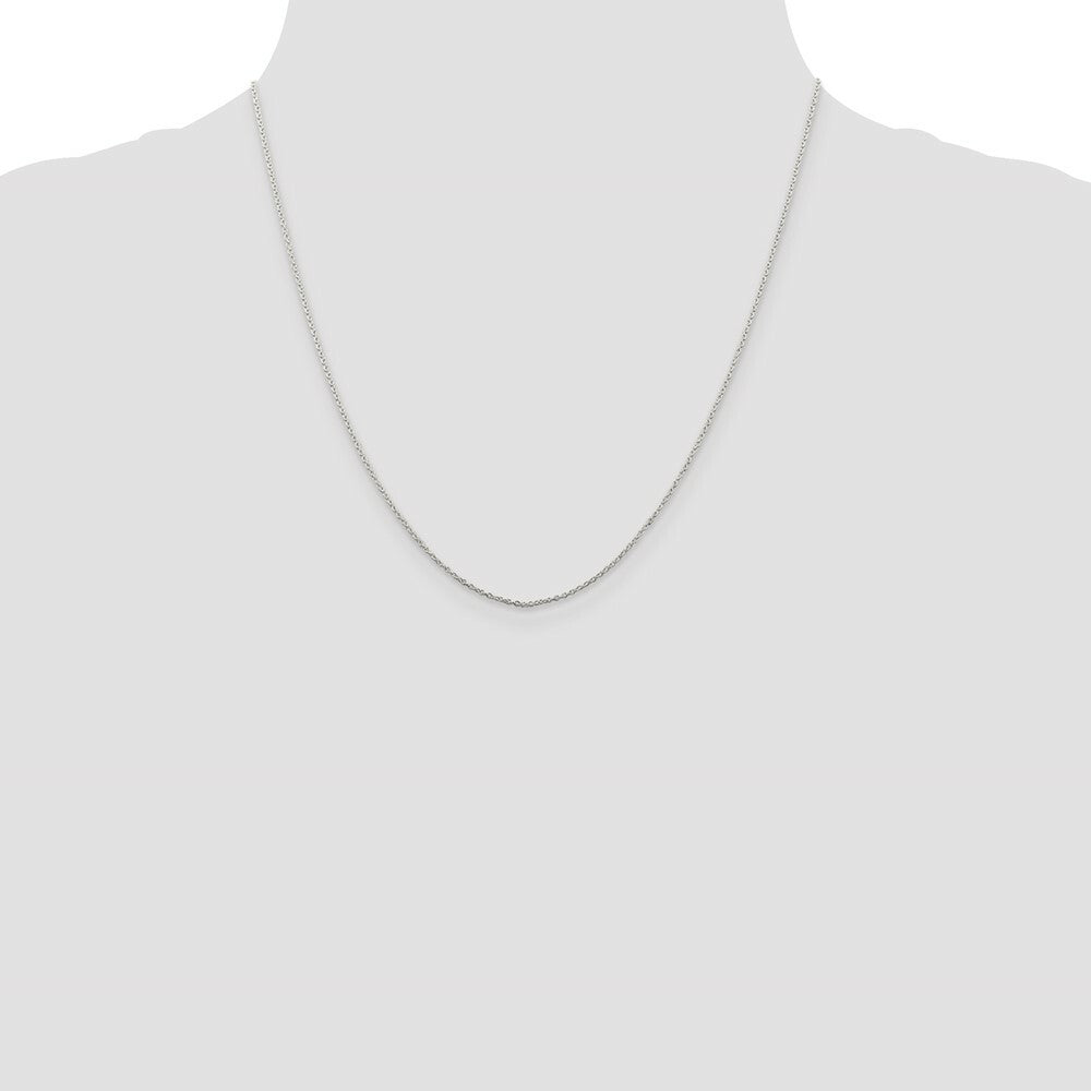 Sterling Silver Rhodium-plated 1mm Cable Chain