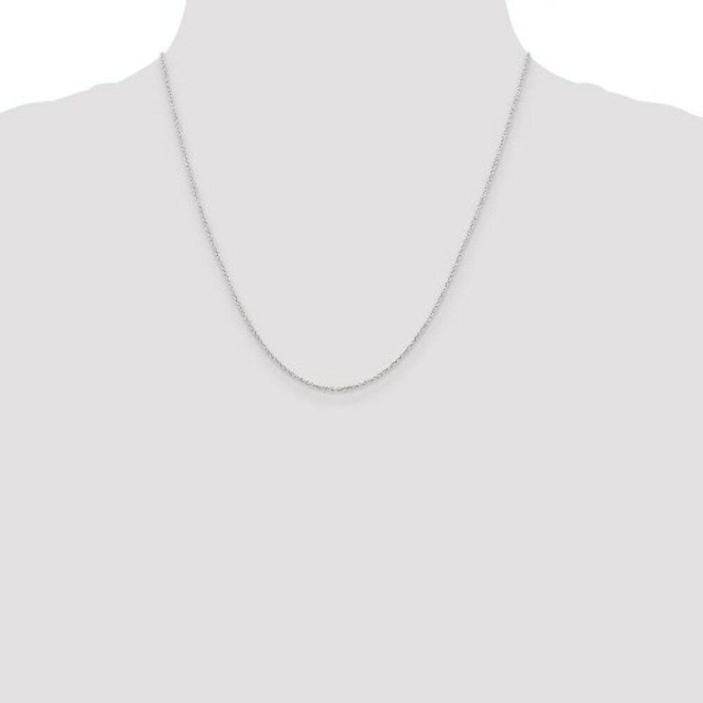 Sterling Silver Rhodium-plated 1.25mm Cable Chain