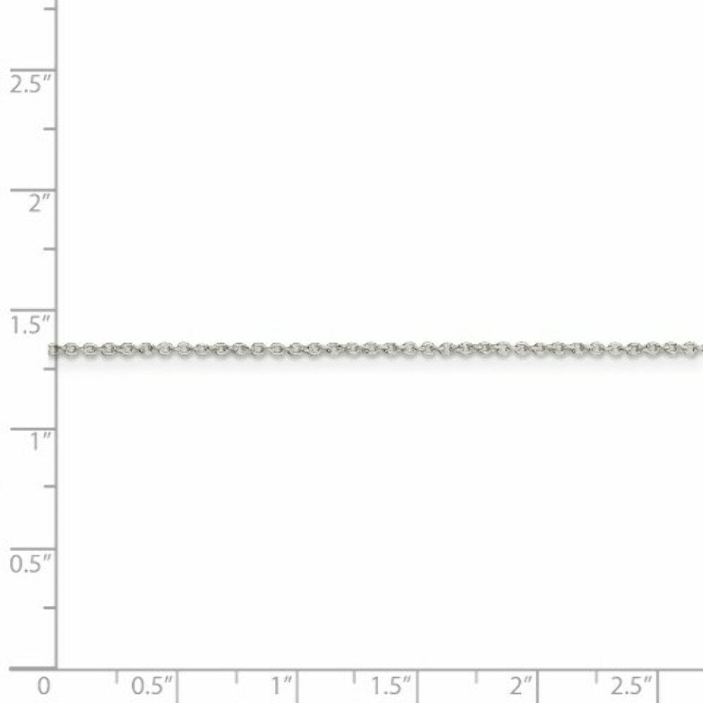 Sterling Silver Rhodium-plated 1.25mm Cable Chain
