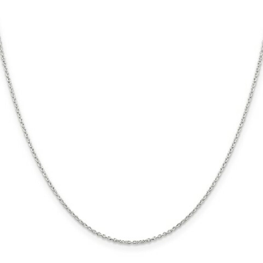 Sterling Silver Rhodium-plated 1.25mm Cable Chain