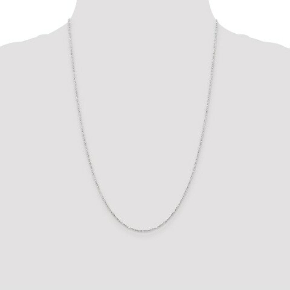 Sterling Silver Rhodium-plated 1.25mm Cable Chain