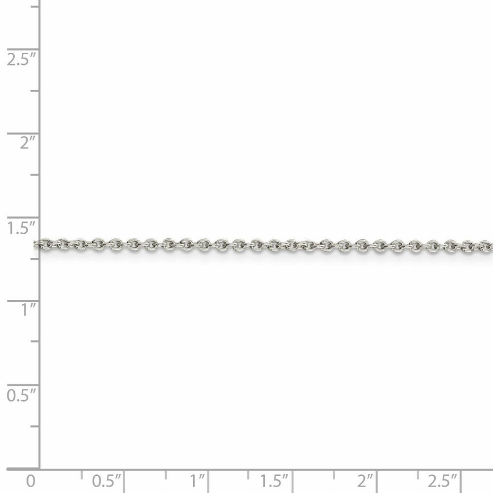Sterling Silver Rhodium-plated 1.95mm Cable Chain