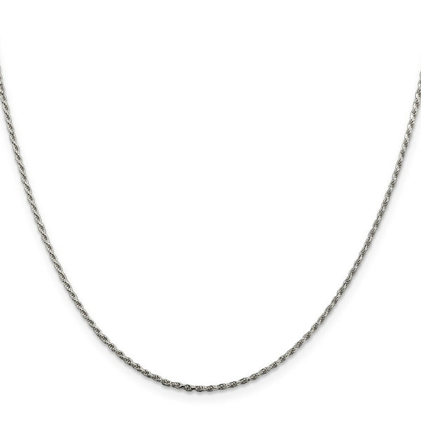 Sterling Silver 1.5mm Diamond-cut Rope Chain 16'' length