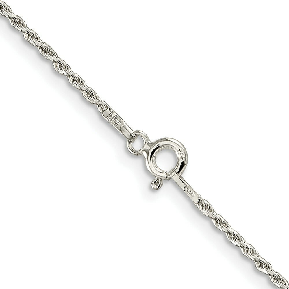 Sterling Silver 1.5mm Diamond-cut Rope Chain 16'' length