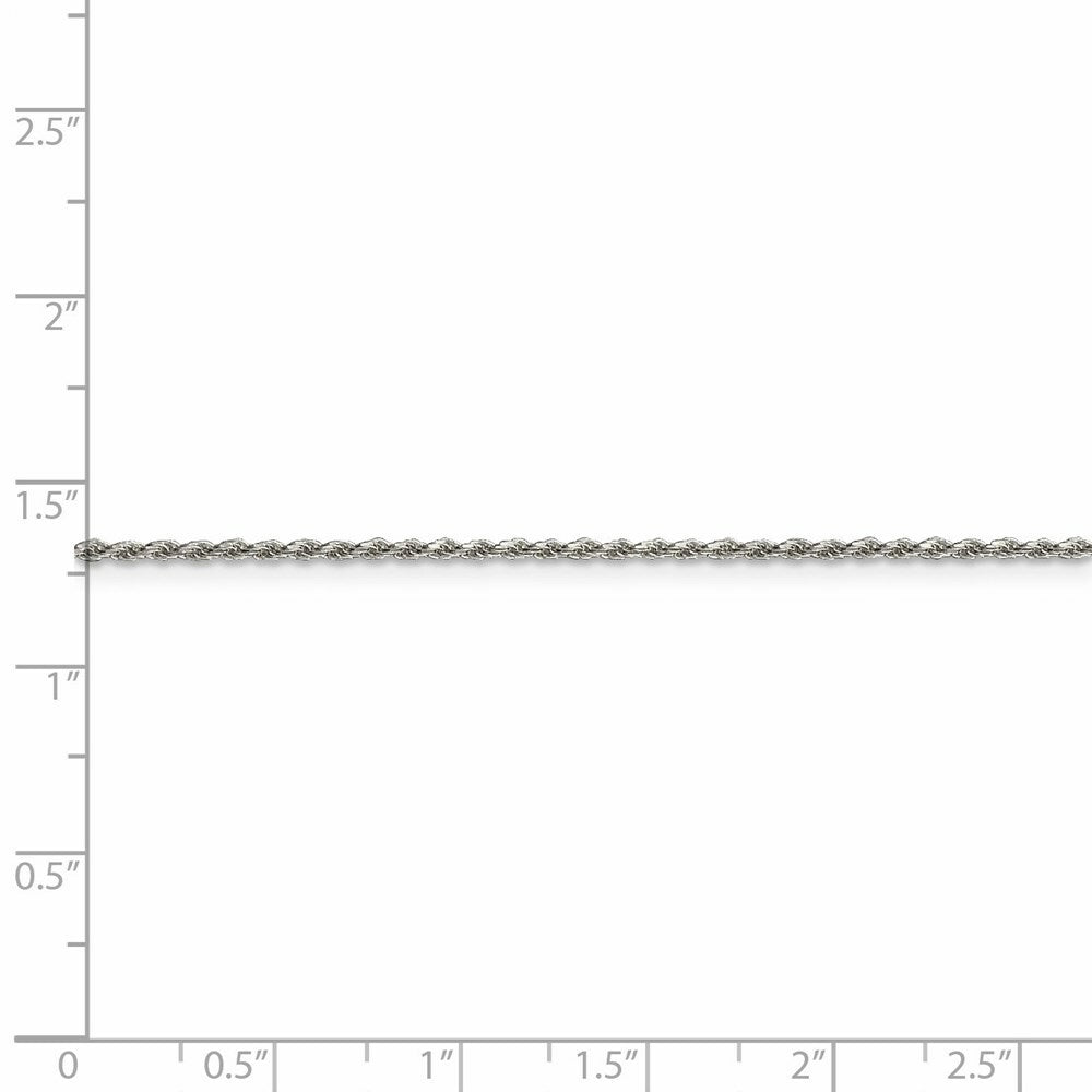 Sterling Silver 1.5mm Diamond-cut Rope Chain 16'' length