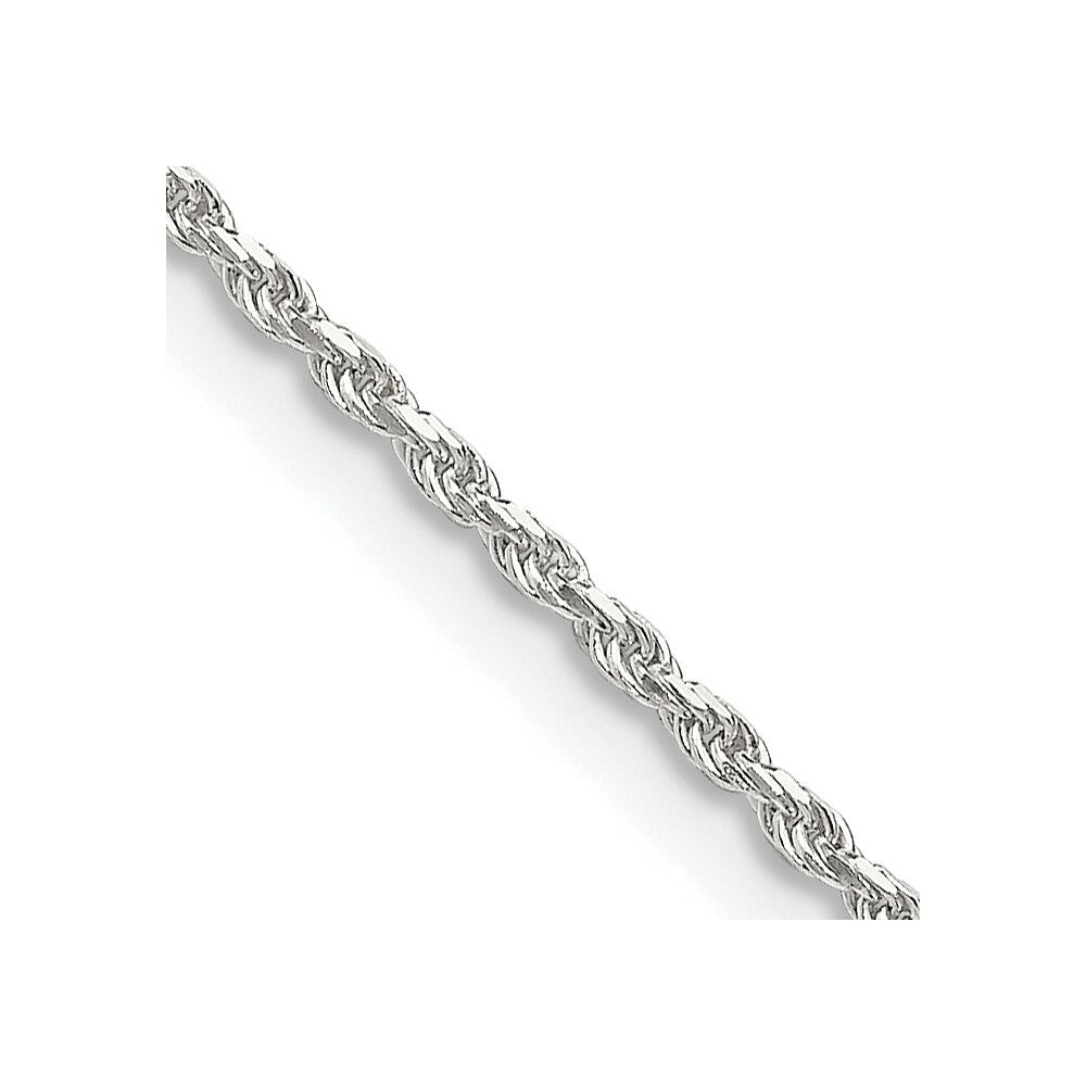 Sterling Silver 1.5mm Diamond-cut Rope Chain 16'' length