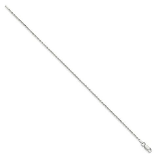 Sterling Silver 1.5mm Diamond-cut Rope Chain 7'' length
