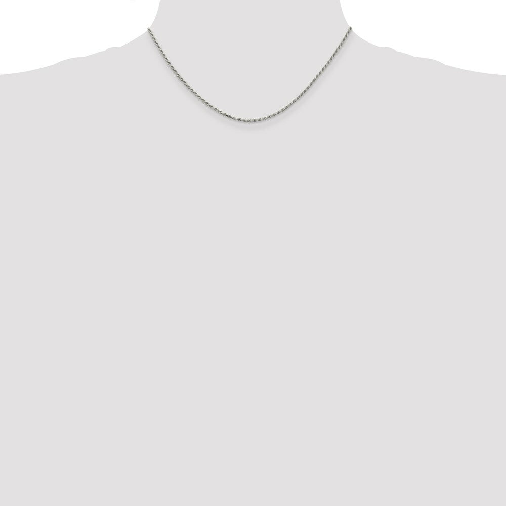 Sterling Silver 1.7mm Diamond-cut Rope Chain 16'' length