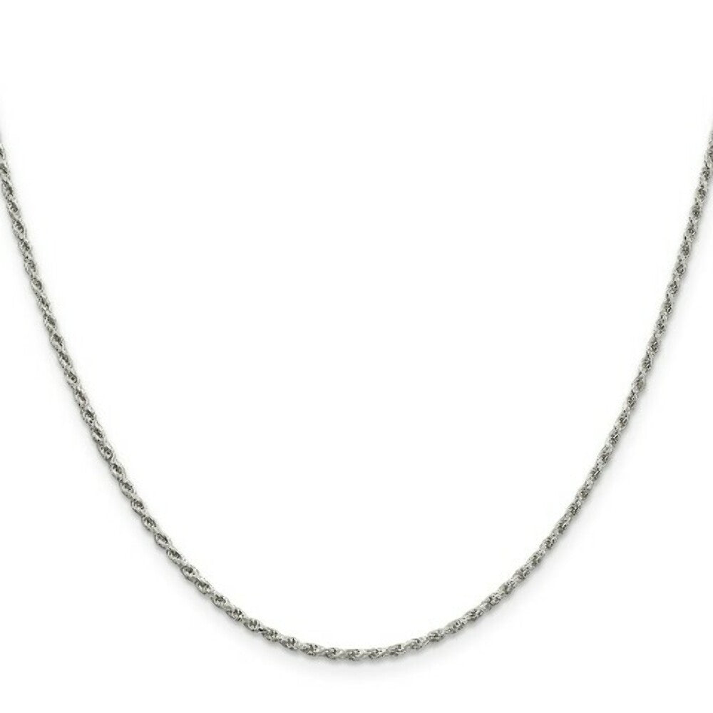 Sterling Silver 1.7mm Diamond-cut Rope Chain 16'' length