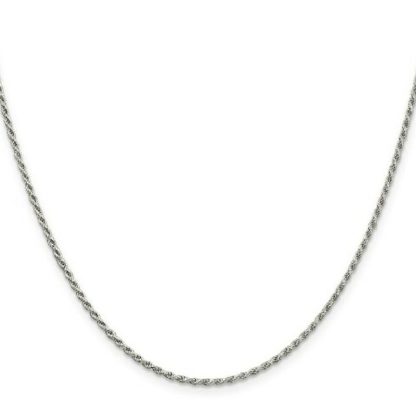 Sterling Silver 1.7mm Diamond-cut Rope Chain 16'' length