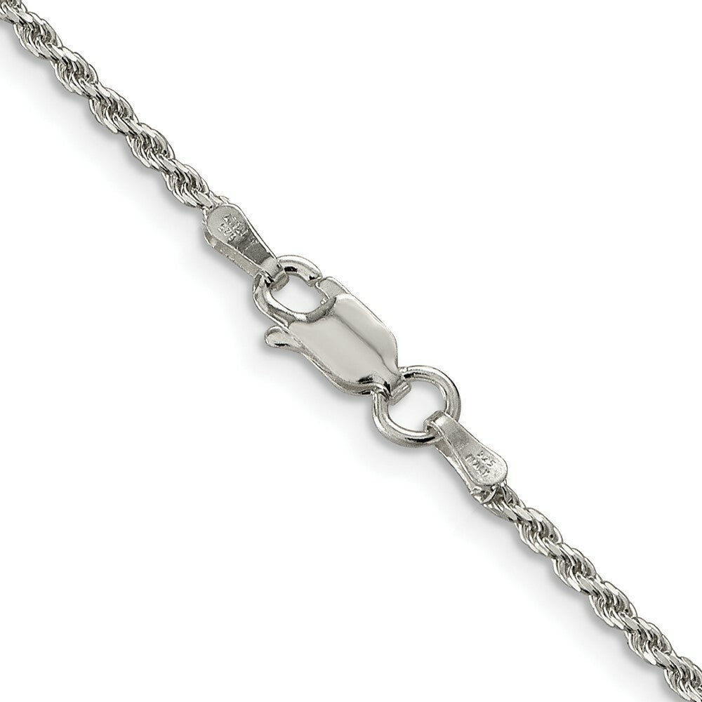Sterling Silver 1.7mm Diamond-cut Rope Chain 16'' length