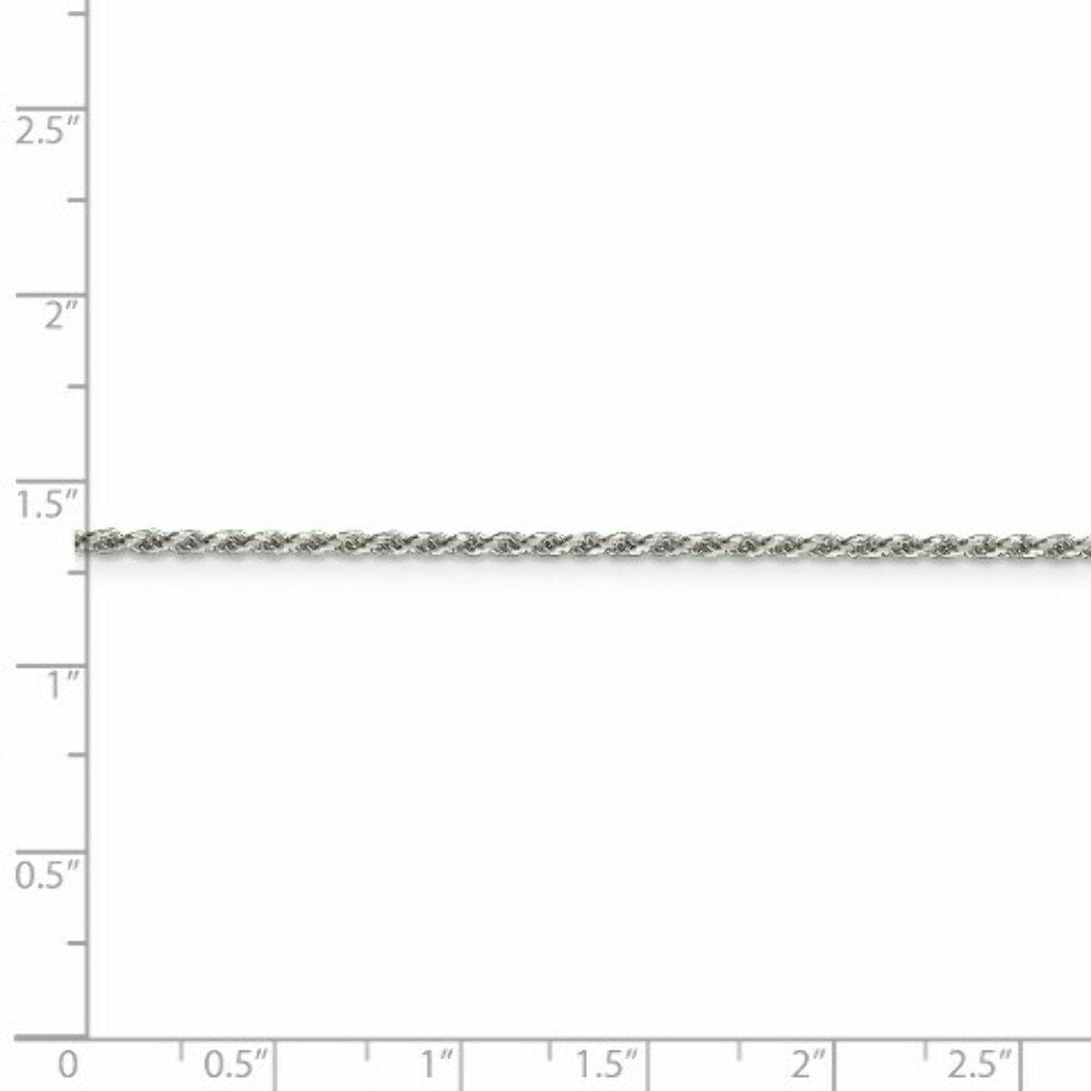 Sterling Silver 1.7mm Diamond-cut Rope Chain 16'' length
