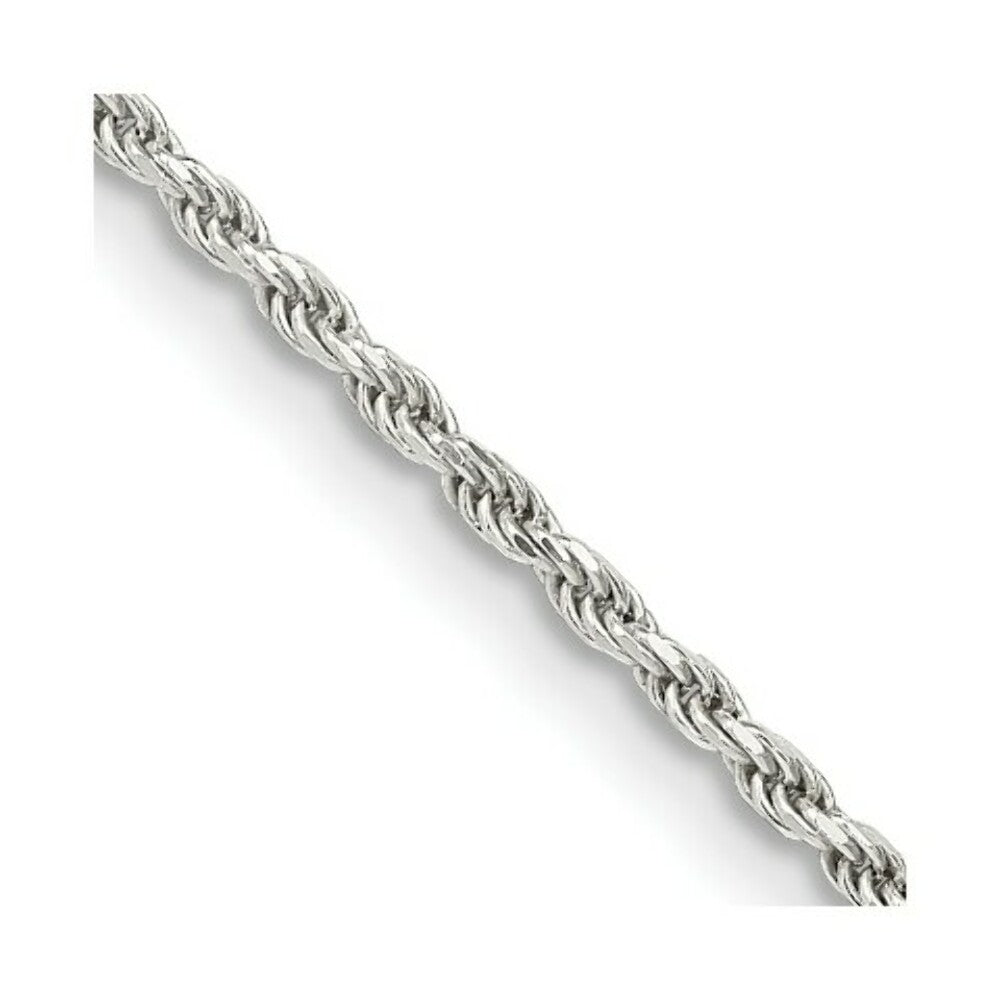 Sterling Silver 1.7mm Diamond-cut Rope Chain 16'' length